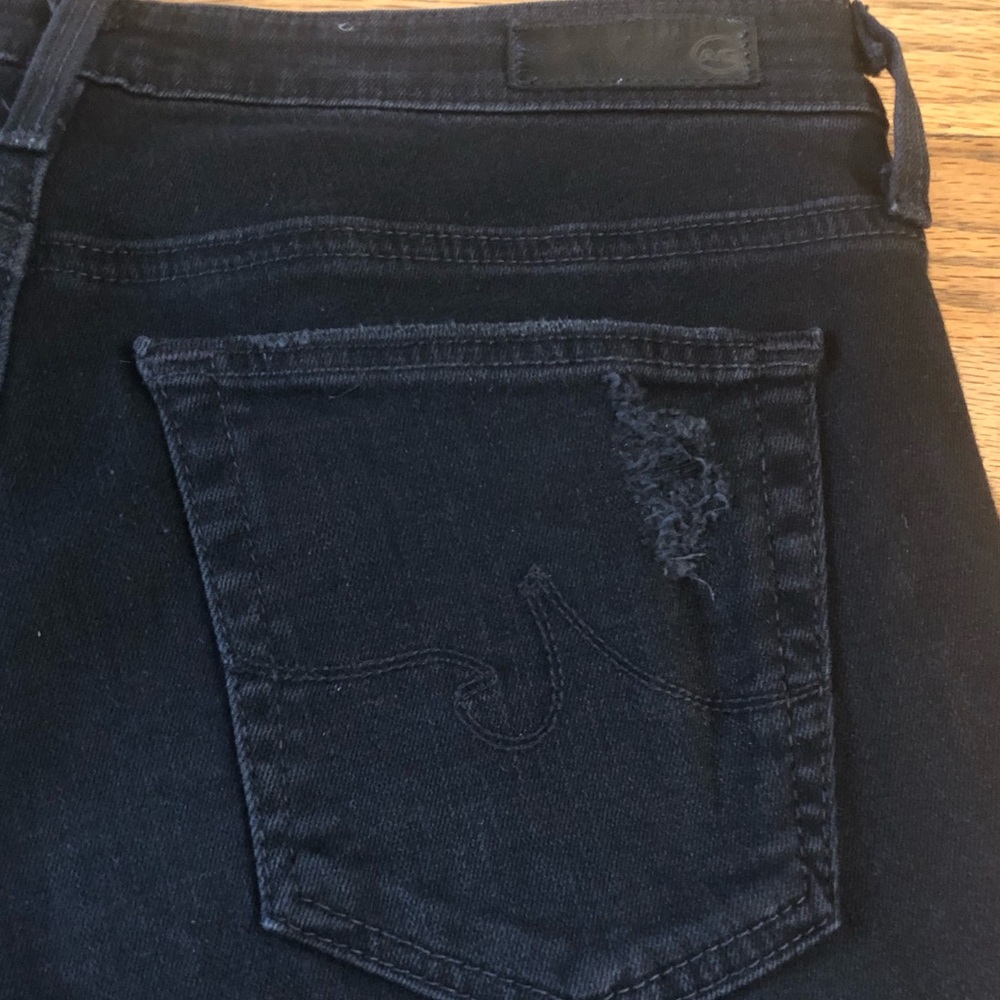 AG Stevie ankle jeans black skinny jeans with holes distressed size 26 - Picture 9 of 16
